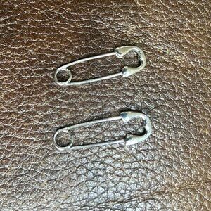 Unique Elegant Punk Gothic Style Safety Pin Design Hoop Earrings, Boho Style